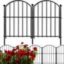 Decorative Garden Fence 17in x10ft, 10 Pack Rustproof Metal No Dig Fence Animal Barrier for Dog, Arched Flower Bed Edging Ornamental Wire Border Panel Fencing for Yard Patio Outdoor Decor