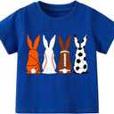 Boys Easter Shirts Bunny T-Shirts Basketball Baseball Soccer Football Rabbit Casual Short Sleeve Tee 3T 4T Navy Blue