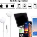 Simple Wired Earbuds, in-Ear Headphones with Built-in Microphone, Easy Carry Earphones for School, College, Daily Commute - for Men and Women