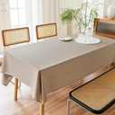 AUSSPVOCT Textured Linen Tablecloth Rectangle 60x104 Water Resistant Spill-Proof Wipeable Beige Table Cloth Wrinkle Free Cloth Dining Table Cover for Birthday Farmhouse Kitchen Wediing Party Decor