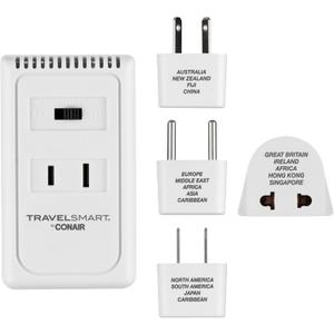 Conair Voltage Converter and Universal Travel Adapter, European Travel Plug Adapter, Univerasal Adapter Plug Converter for Travel, 6 Piece Set