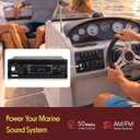 Pyle Marine Bluetooth Stereo Radio - 12v Single DIN Style Boat In dash Radio Receiver System with Built-in Mic, Digital LCD, RCA, MP3, USB, AM FM Radio - Remote Control - PLMRB29B (Black)