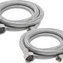 [2-Pack] PROCURU 48" (4Ft) x 3/8" Comp x 1/2" FIP Faucet Hose Connector, Stainless Steel Braided Supply Line, Certified Safe (9SF48-2P)