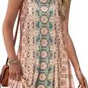 Summer Dresses for Women Beach Boho Sleeveless Vintage Floral Flowy Pocket Tshirt Tank Sundresses 2026, Medium 
