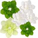 6PCS Paper Flowers Artificial Wall Decor 3D Tissue Paper Flowers Wedding Birthday Room Decor Green Emerald Bridal Baby Shower Nursery Room Backdrop Table Centerpieces Party Decorations