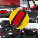 Red Trailer Truck LED Sealed RED 6" Oval Stop/Turn/Tail Light Marine Waterproof Including 3-pin water tight plug