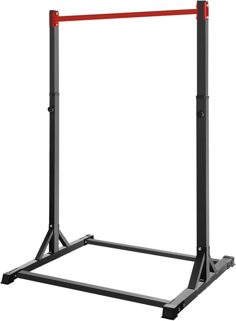 Pull Up Station, Bongkim Power Tower Portable Pullup Bar Station, Pull Up Bar for Home Gym, Pull Up Tower Station 330LBS (Red)