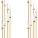 Suclain 2 Sets Floor Candelabra 8 Arms 54 Inch Tall Metal Candle Holders Candlestick Centerpiece for Table Candle Holder with Acrylic Lampshade for Wedding Party Home Decoration (Gold)