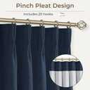 CAPALOCA Pinch Pleated Curtains Blackout, Linen Blackout Curtains 120 inches Long 2 Panels Set for Bedroom, Thermal Insulated Pinch Pleated Drapes for Living Room, 40"W x 120"L (Pack of 2), Navy Blue