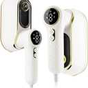 Portable Travel Steamer, 1200W Handheld Fabric Steamer for Clothes, 4 Modes with LCD Display, Powerful Wrinkle Remover for Home & Travel, 150ml Water Tank, 10S Fast Heat-Up, 180 Swivel Handle (White)