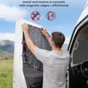 MELIPRON Magnetic Van Window Covers Fit for Ford Transit 150 250 350 High/Medium Roof 2015-2025, Blackout Privacy & Thermal Insulation Side Shades for Van Life & Camping, Easy Install, Gray (Pair)