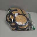 Braided Scalloped Jute Rug Natural with Black Trim, Handmade Farmhouse Boho Area Rug for Entryway, Kitchen, Hallway, Living Room, Bedroom, Rustic Woven Floor Rug - (Black- 2X3 ft)