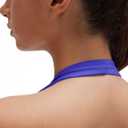 SUUKSESS Women Halter Tank Tops Deep V Neck Wrap Workout Crop Tank Top Padded Sports Bra Gym Camisole (Klein Blue, XL) (Blue, XL)