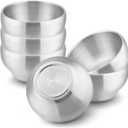 HaWare 6-Piece Kids Bowls, 12oz SUS304 Metal Bowl for Toddler Children, Small Baby Bowls for Feeding/Soup/Snacks, Multipurpose 18/8 Stainless Steel Cereal Bowls, Double Walled, Dishwasher Safe