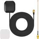 Bingfu Waterproof Active GPS Navigation Antenna Adhesive Mount SMA Male GPS Antenna with 15cm 6 inch RG178 Coaxial Pigtail Cable for GPS Module Receiver Tracking
