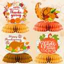 2 x 9 Pieces Fall Party Decorations,Thanksgiving Honeycomb Centerpiece Set with 3D Double-Sided Thanksgiving Table Decoration for Autumn Theme Birthday Party Supplies