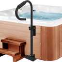 Hot Tub Handrails, 38"-58" Adjustable Height SPA Handrail with 360 Swivel Option& Non-Slip Handle, 600 LBS SPA Side Handrail Slide Under Mount Base for Indoor & Outdoor