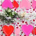 Valentine's Day Party Supplies Set for 48 Guests - Romantic Heart-Shaped Disposable Plates & Napkins with Love-Themed Plastic Tablecloth & Banner - Valentines Day Party Decorations