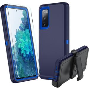 for Samsung Galaxy S20 FE Case, S20 FE Heavy Duty case,[Belt Clip Holster][Military Grade Protective ][Shockproof] [Dropproof] [Dust-Proof], for Galaxy S20 FE (Dark Blue)