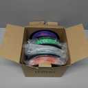Printer Filament Bundle Multicolor,, Individually Vacuum Packed, 4kg in Total, 1kg per Spool, 4 Pack, Light Red, Blue, Green, Purple