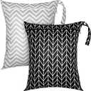 Shappy 2 Pcs Large Travel Laundry Bag Washable Waterproof Wet Dry Large Dirty Clothes Bag Bathing Workout (Stripe Style)