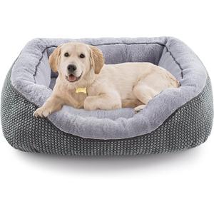 NVENHO Medium Dog Beds for Medium Dogs Washable, Rectangle Dog Bed Medium Size Dog, Orthopedic Dog Bed, Warming Soft Calming Sleeping Puppy Bed Durable Pet Bed with Anti-Slip Bottom M(30"x24"x9")