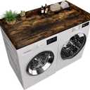 Washer Dryer Countertop, 27.5 x 54 Inch Washer and Dryer Countertop for Laundry Room Organization with Edge Wooden, Brown