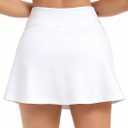 AHLW Tennis Skirts for Women with Pockets - Buttery Soft High Waisted Stylish White Athletic Golf Skorts (White, L)