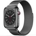 Original Stainless Steel Loop for Apple Watch Band 38mm 40mm 41mm 42mm 44mm 45mm 49mm, Magnetic Clasp Replacement Bands for iwatch Series Ultra SE 8 7 6 5 4 3 2 1, Women & Men Watch Strap for Apple (Black)