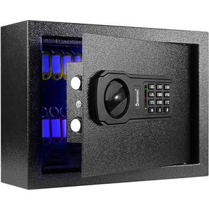 25 Keys Cabinet Wall Safe with Sensor Light and Emergency External Power Supply, Electronic Key Safe,Secure Wall Mount Safe with 25 Key Tags for Hotels,Office,Companies,Car Dealerships (Small)