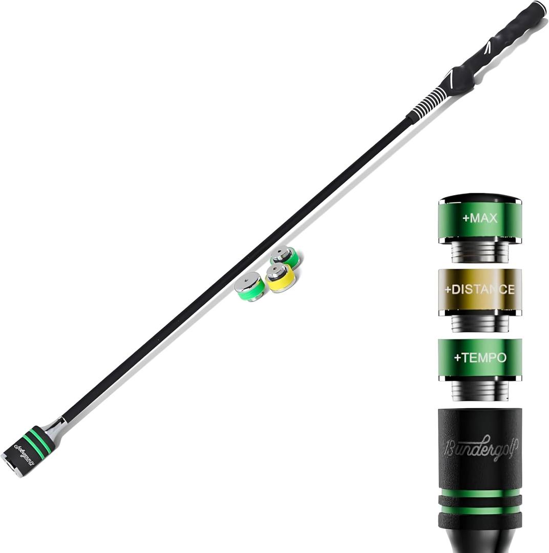 13UnderGolf Golf Swing Trainer Aid for Indoor Practice Speed Training, Improved Rhythm, Grip, Flexibility, Balance, Tempo and Strength