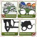 Mega-L 12 Pcs Football Eyeglasses, American Football 2026 Party Supplies Party Favors, Glitter Super Ball Photo Booth Props for Sports-themed Gameday Championship Party Decorations