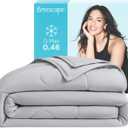 Breescape Cooling Comforter Queen Size - BlendTek Q-Max>0.46 Tech, Breathable Blanket for Hot Sleepers & Night Sweats Relief, Premium Lightweight Summer Bedding, 96x96 Inches, Misty Gray