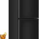 Compact Refrigerator with Freezer, 4.5 Cu. Ft. 2-Door Dorm Fridge with Adjustable 7-Level Thermostat, Small Refrigerator with Freezer for Home, RV, Apartment, Office, Black