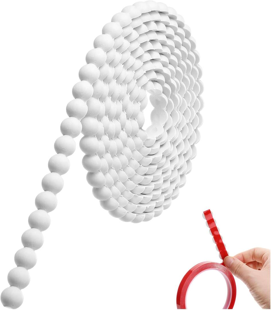 Leinuosen Flexible Molding Trim Peel and Stick for Walls 20ft Decorative Bead Pearl DIY Wall Trim for Bathroom Mirror Frame Border Backsplash Tile Ceiling Cabinet TV Wall Edge (White, 20ft /15 mm)