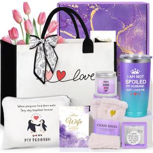 Suhctuptx Gifts for Wife Christmas Gift Birthday Ideas, Wedding Anniversary Valentines Day Gift for Women i Love You Her (Purple)