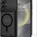 Battery Case for Galaxy S24, [10000mAh] Slim Rechargeable Smart Extended Charging Case Compatible with Galaxy S24(6.2 inch) Backup Power Battery Pack Charger Cover-Black