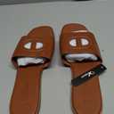 Athlefit Women's Flat Sandals Square Open Toe Comfortable Slip On Summer Beach Slide Sandals Size 9