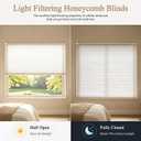 No Drill Cellular Shades Light Filtering Honeycomb Blinds 33Wx36H White