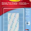 Command Mini Clear Refill Strips for Command Decorating Clips - 40 Adhesive Strips - Hanging Clips for Decorations and Fairy Lights - Damage Free Hanging