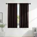Bedroom Blackout Curtains - 42 W x 72 L, Brown Window Draperies Thermal Insulated Back Tab/Rod Pocket Curtain Panels/Window Treatments Home Decoration, Double Pieces 2 Panels
