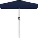AreShark 6.5 x 10 FT Rectangular Valance Patio Umbrella, Outdoor Umbrella with Tilt and Crank, Market Table Umbrellas W/ 6 Ribs UV Protection for Garden, Deck, Backyard and Pool, Navy