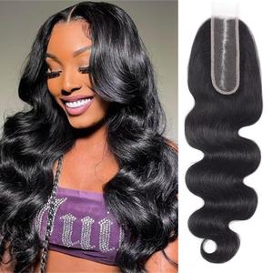 Brazilian 2x6 Human Hair Lace Closure HD Transparent 2x6 Body Wave Lace Closure Middle part Human Hair Kim K Closure With Baby Hair (16 inch)