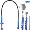 HORUSDY 4PCS Telescoping Magnetic Pick Up Tool Kit, Magnetic Sweepers Set with 360 Inspection Mirror, 2 Telescoping Magnetic Pickup Tools (525.6/6.929.5 in) & 24 in Flexible Claw Grabber
