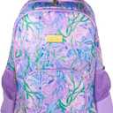 Lilly Pulitzer Large Backpack with Pockets, Adjustable Strap, and Handle, Large Bookbag for Work and Travel, Secret Escape