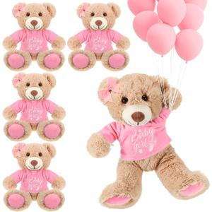 Lenwen 10 Pcs Baby Shower Bear Stuffed Decorations Animal Cute Plush Toy 14 Inch Stuffed Bear Plush Dolls in Bulk for Baby Shower Christmas Birthday Wedding Home Decorations (Girl)