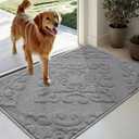 COSY HOMEER Door Mat 24x36,Absorbent Dirt Trapper Entryway Rugs,Non-Slip Welcome Mat,Washable Entry Rugs,Low Pile Doormat for Front Back Door,Wet Shoes & Paws,Grey