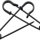 15Pcs Large Safety Pins, 3 Heavy Duty Steel Safety Pins for Clothes, Ideal for Leather, Canvas, and Wool, Sharp Tip for Secure Hold, Perfect for Clothing, Diapers, Blankets, and More, Black