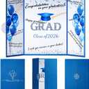 2 x Blue Graduation Signature Book, 3-Panel Class of 2026 Graduation Party Guest Book for Graduation Party Decorations High School College Graduations Decor for Him Her