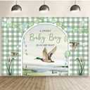 MEHOFOND 7x5ft Mallard Duck Baby Shower Backdrop Duck Hunting Boy Baby Shower Party Decorations a Sweet Baby Boy is on his Way Photography Background It's a Boy Party Supplies Photo Booth Props